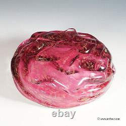 Large Murano Art Glass Bowl in Pink Glass with Aventurines 1950ties