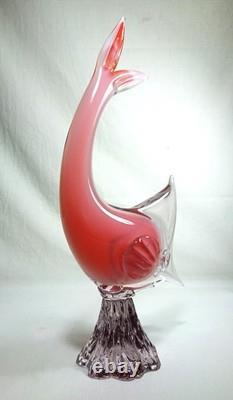 Large Murano Sommerso Opaline Glass Fish Figurine c1960s Vintage