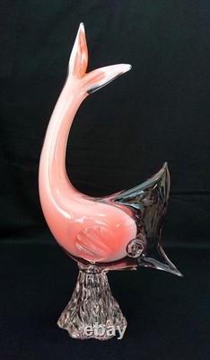 Large Murano Sommerso Opaline Glass Fish Figurine c1960s Vintage