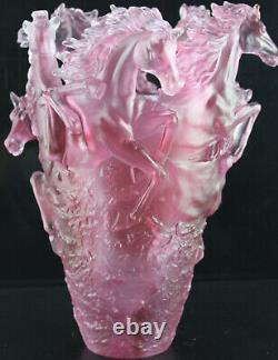 Large Pate De Vera Pink Nancy Daum Style Horse Vase 22height Cm Heavy Unique