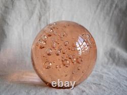 Large Pink Art Glass Orb Paperweight Ball Sphere 5.5, Murano Style, 3.7kg