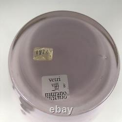 Large Pink Lustre Murano Vetri Vase Gilt Rim Height 35cm (scratches & Wear)