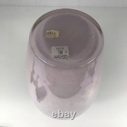 Large Pink Lustre Murano Vetri Vase Gilt Rim Height 35cm (scratches & Wear)
