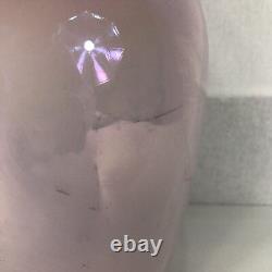 Large Pink Lustre Murano Vetri Vase Gilt Rim Height 35cm (scratches & Wear)