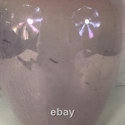 Large Pink Lustre Murano Vetri Vase Gilt Rim Height 35cm (scratches & Wear)