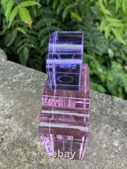 Large Pink N Purple Art Deco Perfume Bottle 23cm Tall Solid Glass