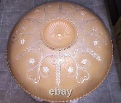 Large Retro Vintage Art Deco Ceiling Light Satin Glass Shade Globe 16 Diameter