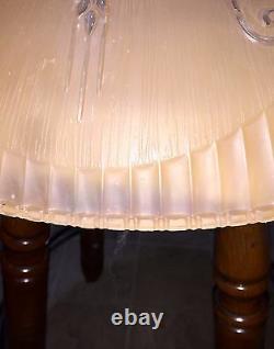 Large Retro Vintage Art Deco Ceiling Light Satin Glass Shade Globe 16 Diameter