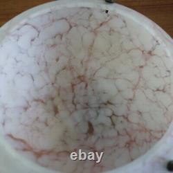 Large Vintage Art Deco Fly Catcher Glass Bowl Ceiling Light Shade Pink Marbled