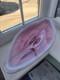 Large Vintage Czech Chribska pink, white & clearl bubble web Art Glass Bowl C70's