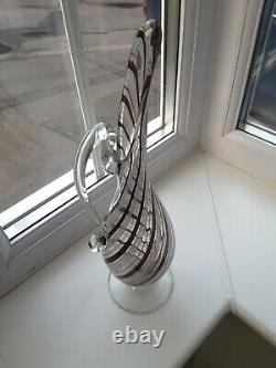 Large Vintage Murano Mezza Filigrana art glass Ewer C1960's