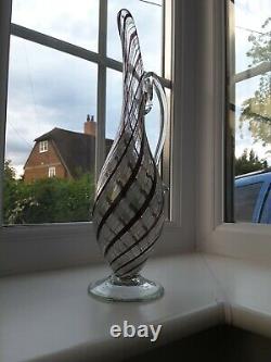 Large Vintage Murano Mezza Filigrana art glass Ewer C1960's