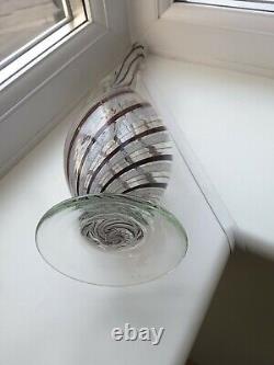 Large Vintage Murano Mezza Filigrana art glass Ewer C1960's
