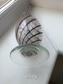 Large Vintage Murano Mezza Filigrana art glass Ewer C1960's