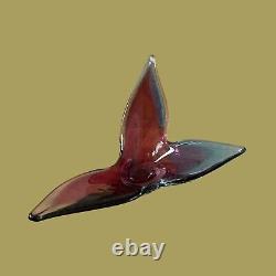 Large Vintage Murano Somerso Art Glass Vase Bowl Sculpture Pink Blue Clear