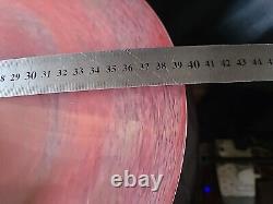 Large pink art glass bowl, Vasart Scottish Glass Vase/candle Hold, unmaked, 38cm