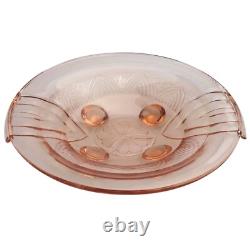 Large pink glass Art Deco bowl Sächsische Glasfabrik August Walther & Söhne 1930