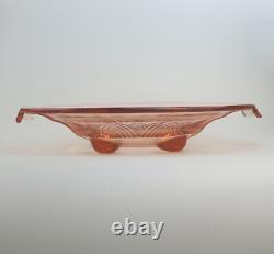Large pink glass Art Deco bowl Sächsische Glasfabrik August Walther & Söhne 1930