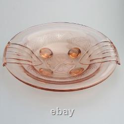 Large pink glass Art Deco bowl Sächsische Glasfabrik August Walther & Söhne 1930