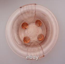 Large pink glass Art Deco bowl Sächsische Glasfabrik August Walther & Söhne 1930