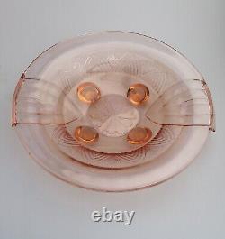 Large pink glass Art Deco bowl Sächsische Glasfabrik August Walther & Söhne 1930