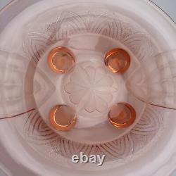 Large pink glass Art Deco bowl Sächsische Glasfabrik August Walther & Söhne 1930
