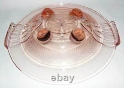 Large pink glass Art Deco bowl Sächsische Glasfabrik August Walther & Söhne 1930
