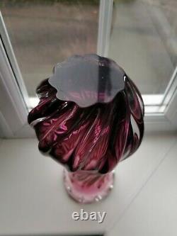Large vintage Czech Chribska ruby art glass vase designed by Josef Hospodka