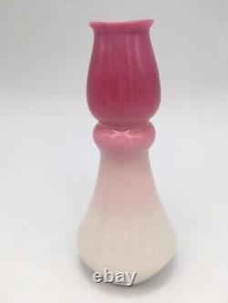 Late 1800s New England Peach Blow Wild Rose Pink to White Vase