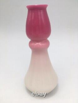 Late 1800s New England Peach Blow Wild Rose Pink to White Vase