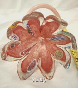 Lavorazione Arte Murano Glass Italian Hand made Pink Flower Bud 7
