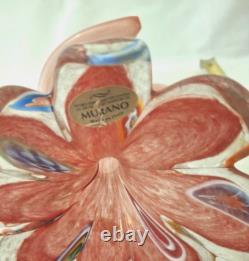 Lavorazione Arte Murano Glass Italian Hand made Pink Flower Bud 7