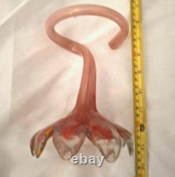 Lavorazione Arte Murano Glass Italian Hand made Pink Flower Bud 7