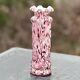 Legras Clichy Pink Twisted Confetti Spatter 8 1/2 Art Glass Cased Vase France