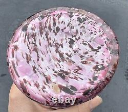 Legras Clichy Pink Twisted Confetti Spatter 8 1/2 Art Glass Cased Vase France