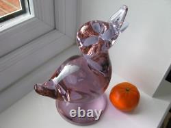 Licio Zanetti of Italy Signed Rare Neodymium Art Glass Sculpture of Pink Duck
