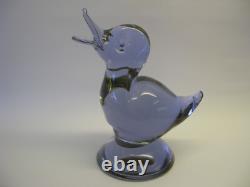 Licio Zanetti of Italy Signed Rare Neodymium Art Glass Sculpture of Pink Duck