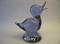Licio Zanetti of Italy Signed Rare Neodymium Art Glass Sculpture of Pink Duck