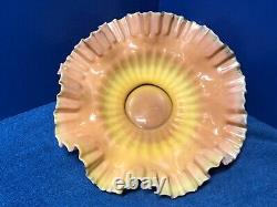 Light Pink/Yellow Art Glass 10 Antique Bride's Basket Vintage Center Bowl (6)