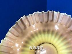 Light Pink/Yellow Art Glass 10 Antique Bride's Basket Vintage Center Bowl (6)