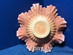 Light Pink/Yellow Art Glass 10 Antique Bride's Basket Vintage Center Bowl (6)