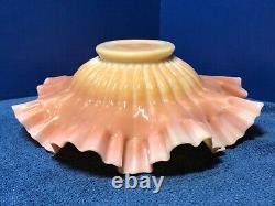 Light Pink/Yellow Art Glass 10 Antique Bride's Basket Vintage Center Bowl (6)