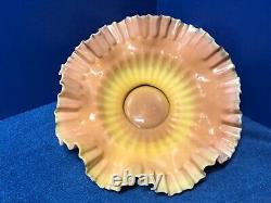 Light Pink/Yellow Art Glass 10 Antique Bride's Basket Vintage Center Bowl (6)