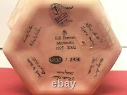 Limited Bill Fenton Burmese Memorial Diamond Optic Vase Label Signed By All Fam