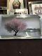 Liquid Glass Art, Crystals, Silver Chrome Framed p, The Loan Tree Blush Pink