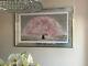 Liquid Glass Contemporary Art Silver Framed picture 115cm x 65cm Blossom Tree