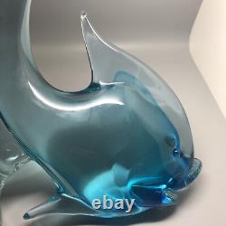 Livio Seguso Alexandrite Murano Pink & Blue Sommerso Art Glass Fish Sculpture