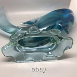 Livio Seguso Alexandrite Murano Pink & Blue Sommerso Art Glass Fish Sculpture