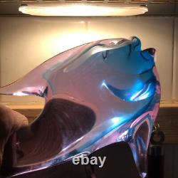 Livio Seguso Alexandrite Murano Pink & Blue Sommerso Art Glass Fish Sculpture