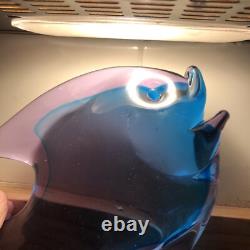 Livio Seguso Alexandrite Murano Pink & Blue Sommerso Art Glass Fish Sculpture